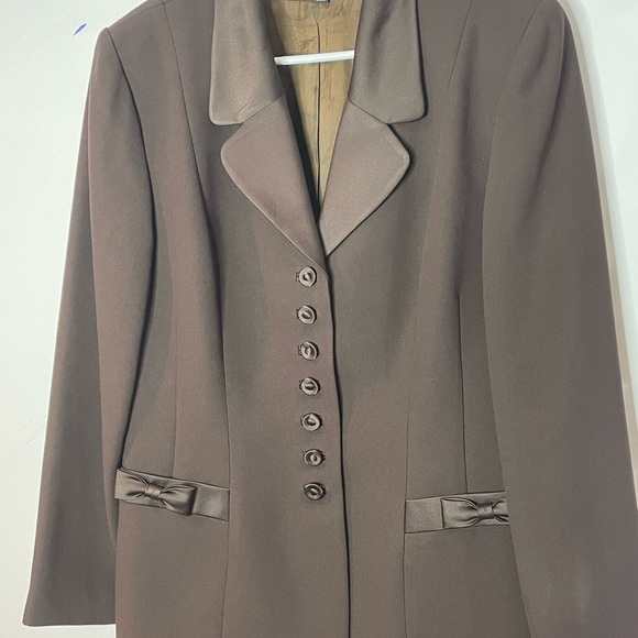 Vtg 80’s Albert Nipon Blazer Suits Brown Size 14 - Picture 9 of 16